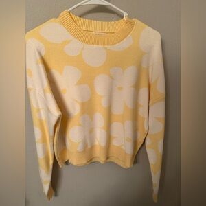 Floral Yellow and White Sweater